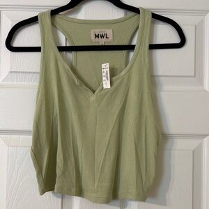 Madewell Light Green Ribbed Tank Top